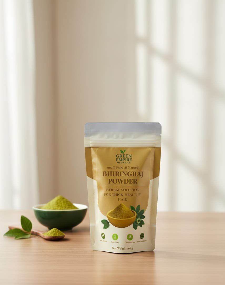 Ayurvedic Hair Cleansing & Growth Kit: Bhringraj, Amla, Reetha & Hibiscus 4 - in - 1 Powder Combo - Green Empire Organics