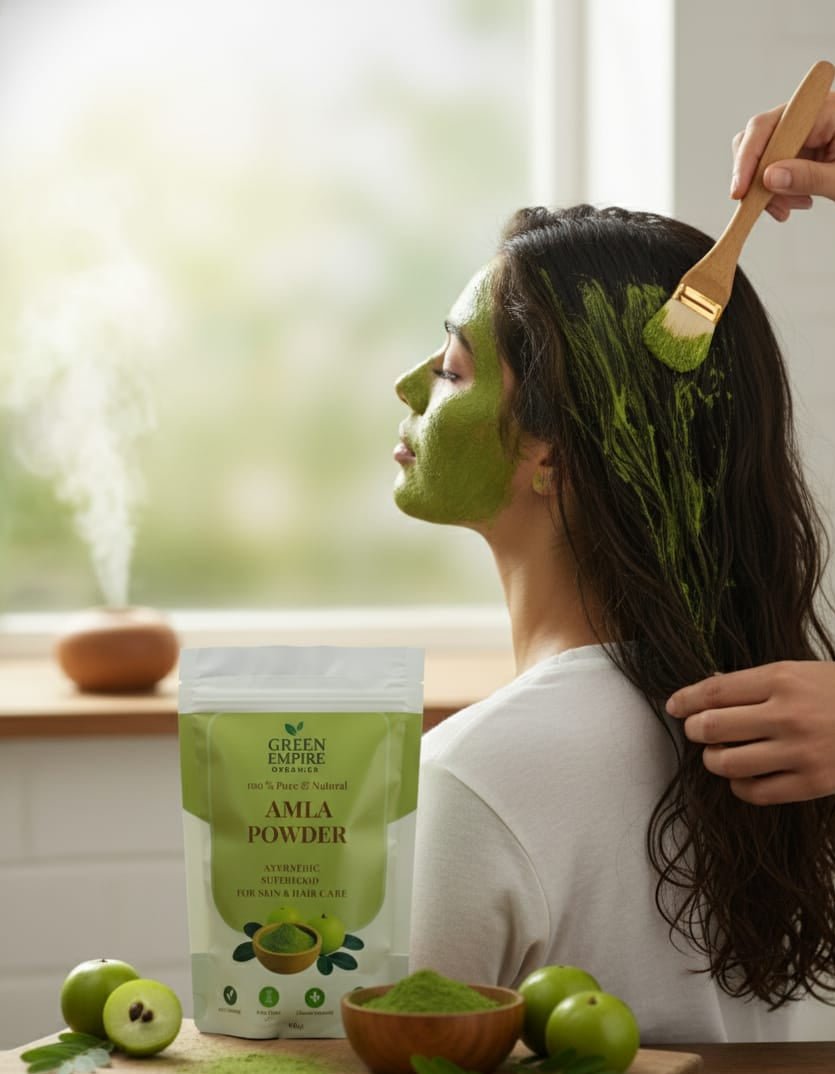 Green Empire Organics – 100% Pure Amla Powder Vitamin C Rich • Hair Strengthening • Skin & Wellness Support (100 g) - Green Empire Organics