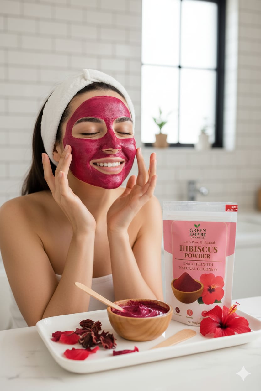 Green Empire Organics – 100% Pure Hibiscus Powder Hair Growth • Scalp Health • Skin Brightening • Ayurvedic Care - Green Empire Organics