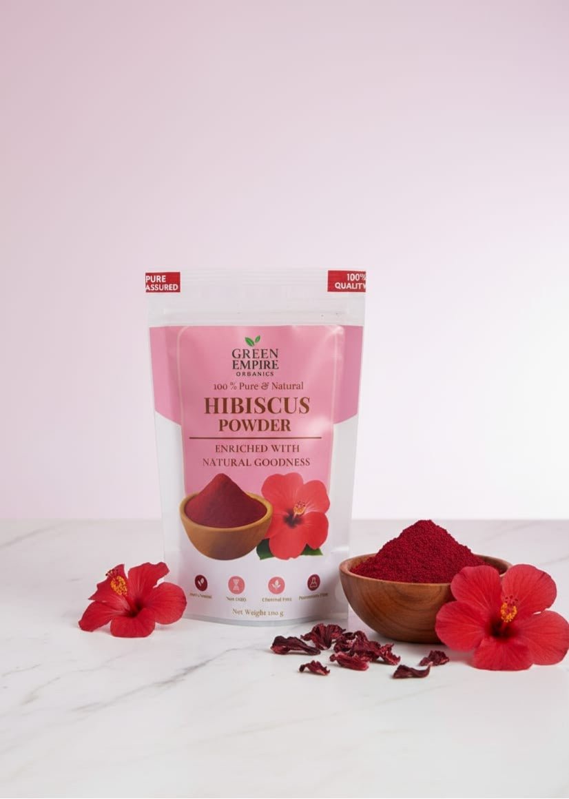 Green Empire Organics – 100% Pure Hibiscus Powder Hair Growth • Scalp Health • Skin Brightening • Ayurvedic Care - Green Empire Organics