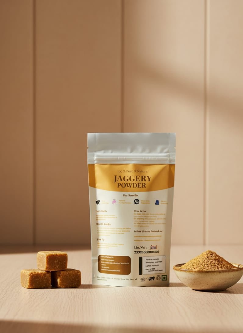 Green Empire Organics – 100% Pure Jaggery Powder Natural Sweetener • Unrefined Goodness • Mineral - Rich Nutrition (100 g) - Green Empire Organics