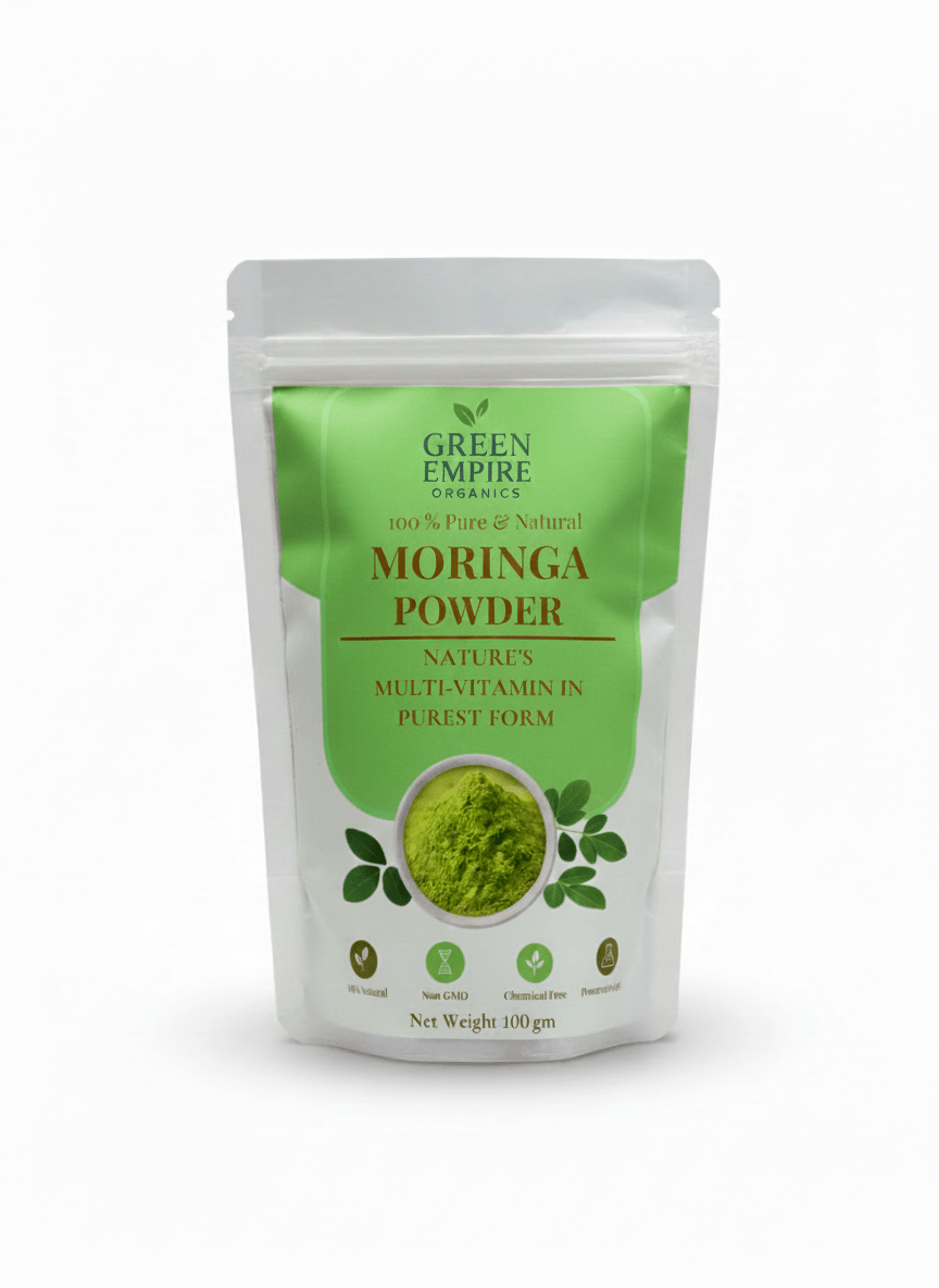Green Empire Organics – 100% Pure Moringa Leaf Powder Superfood Nutrition • Immunity Boost • Daily Wellness Support (100 g) - Green Empire Organics