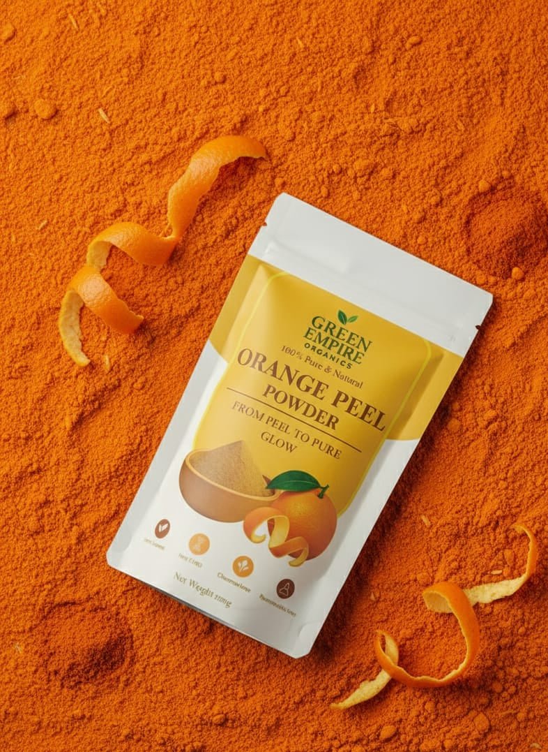 Green Empire Organics – 100% Pure Orange Peel Powder Brightening • Pigmentation Control • Oil Balancing • Vitamin C Rich - Green Empire Organics
