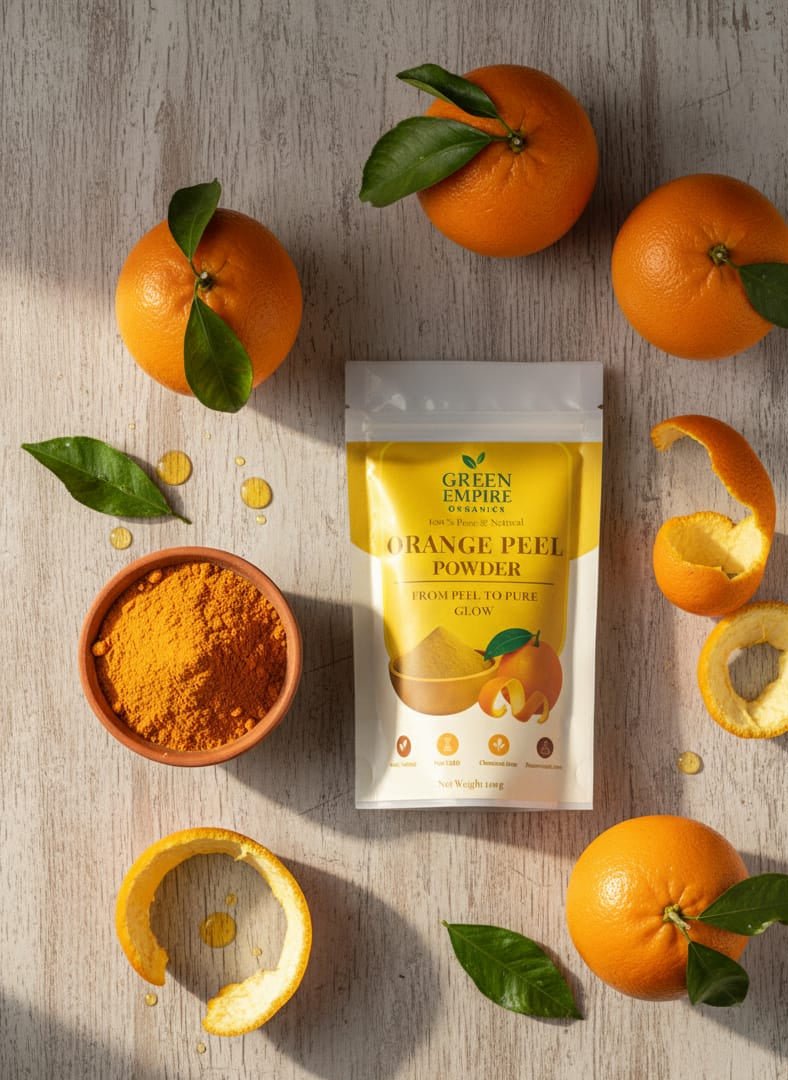 Green Empire Organics – 100% Pure Orange Peel Powder Brightening • Pigmentation Control • Oil Balancing • Vitamin C Rich - Green Empire Organics