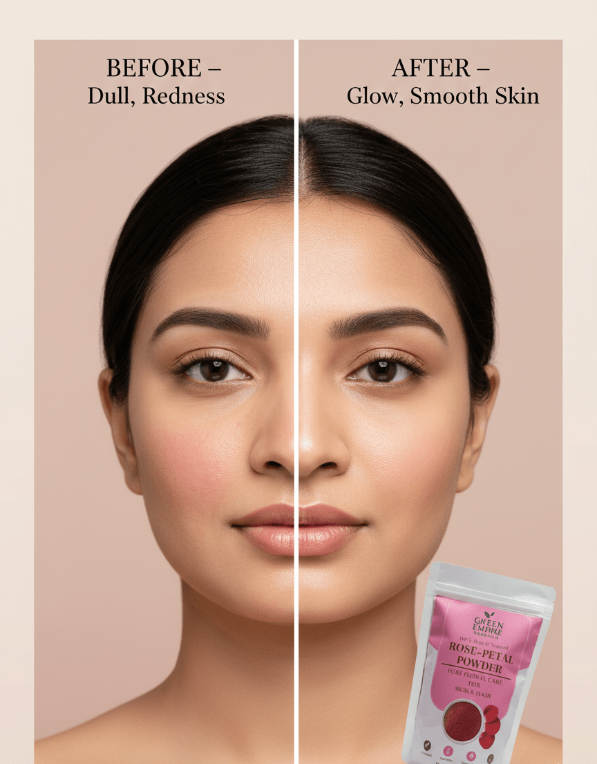 Green Empire Organics – 100% Pure Rose Petal Powder Brightening • Soothing • Anti - Aging • Natural Glow Enhancer (100 g ) - Green Empire Organics
