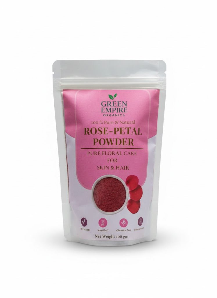 Green Empire Organics – 100% Pure Rose Petal Powder Brightening • Soothing • Anti - Aging • Natural Glow Enhancer (100 g ) - Green Empire Organics