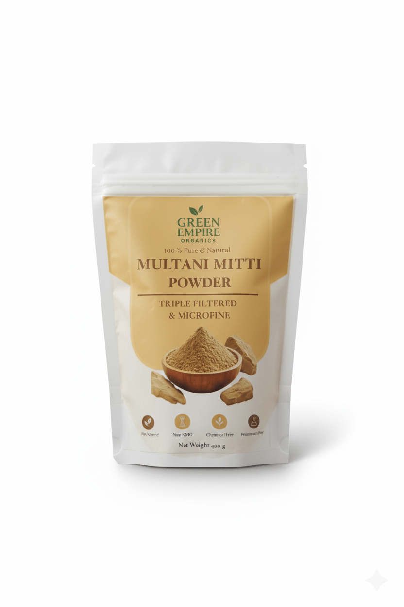 Green Empire Organics Detox & Glow Face Care Combo | Pure Multani Mitti & Rose - Aloe Enriched Clay for Deep Cleansing & Radiance - Green Empire Organics